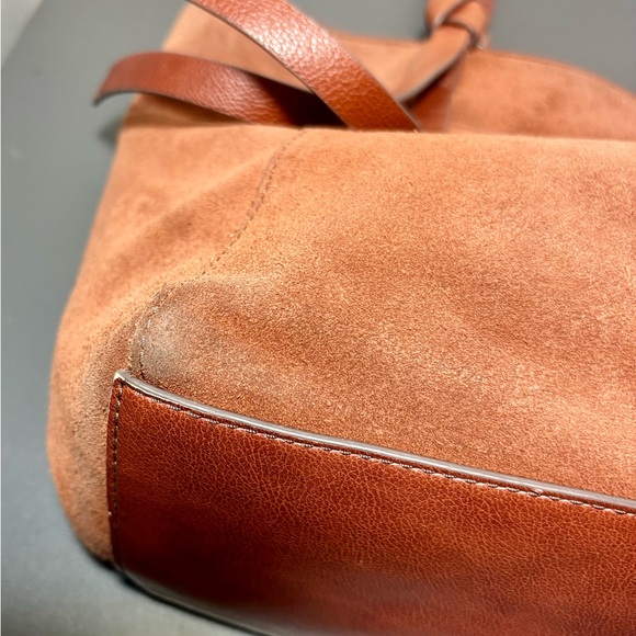FOSSIL Rayna Brown Suede Leather Tote Bag - Picture 5 of 12